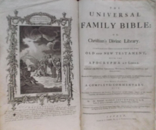 The Universal Family Bible 1773 Price $750 Buy Now
